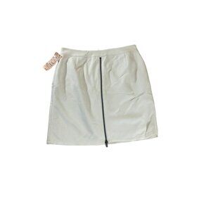 NWT Bailey 44 Women's White Double Front Zip Mini Skirt - Large